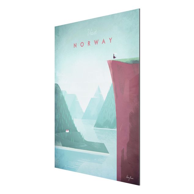 Aluminium Dibond schilderijen Travel Poster - Norway