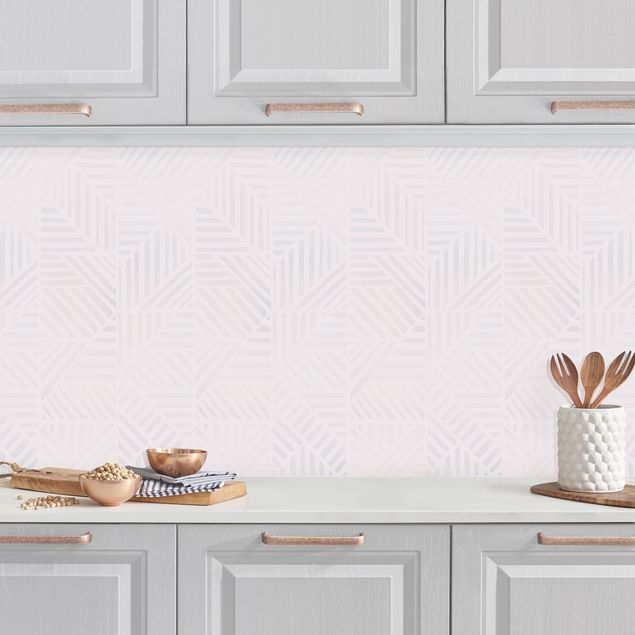 Achterwand voor keuken patroon Line Pattern Colour Gradient In Light Pink