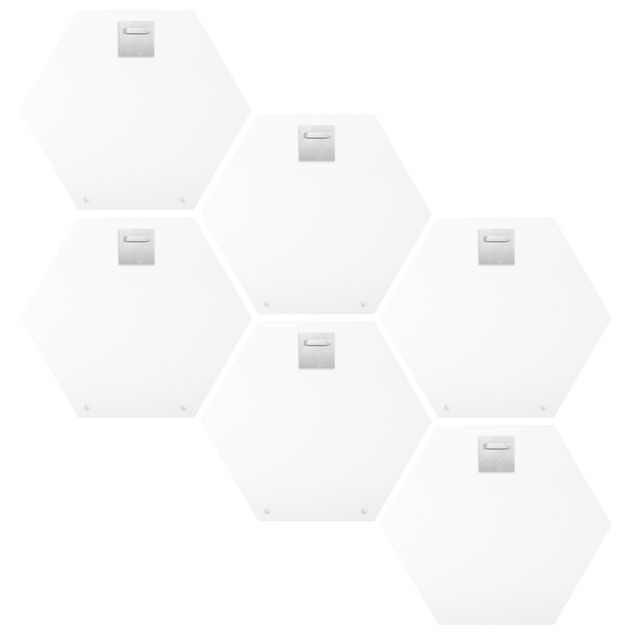 Hexagons Forex schilderijen - 6-delig Letters FAMILY Black Set II