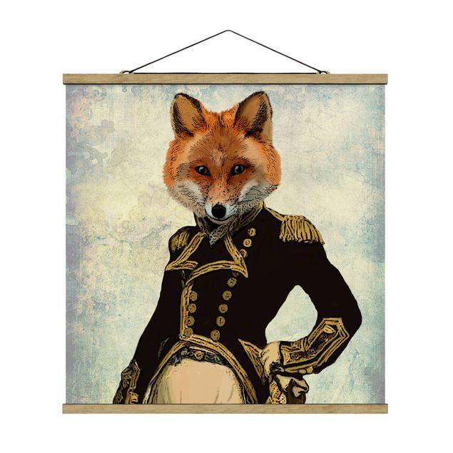 Stoffen schilderij met posterlijst Animal Portrait - Fox Admiral