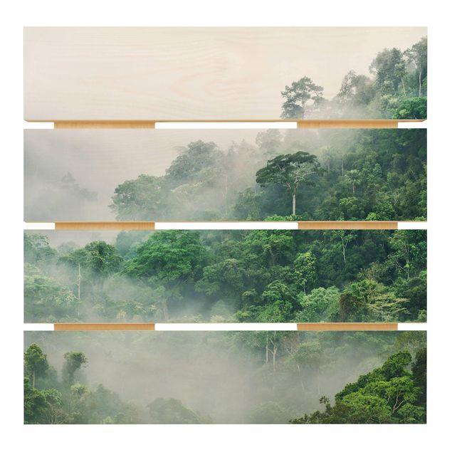 Houten schilderijen op plank Jungle In The Fog