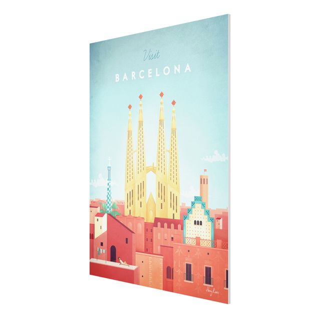 Forex schilderijen Travel Poster - Barcelona