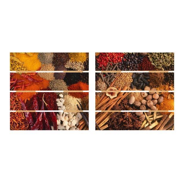 Houten schilderijen op plank - 2-delig Exotic Spices