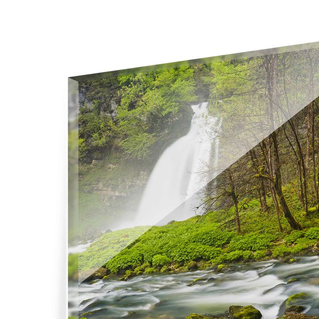 Glasschilderijen Waterfalls Cascade De Flumen
