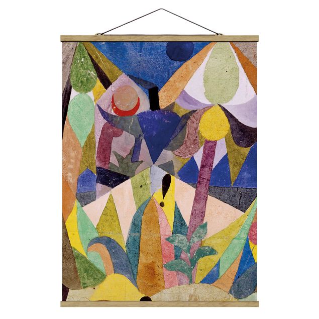 Stoffen schilderij met posterlijst Paul Klee - Mild tropical Landscape