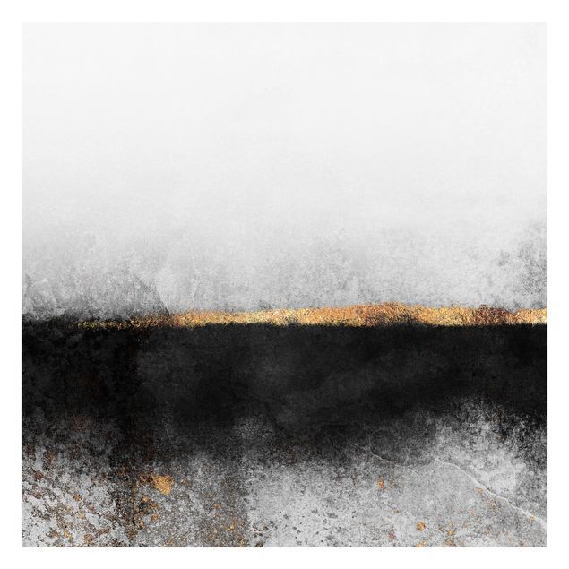Fotobehang Abstract Golden Horizon Black And White