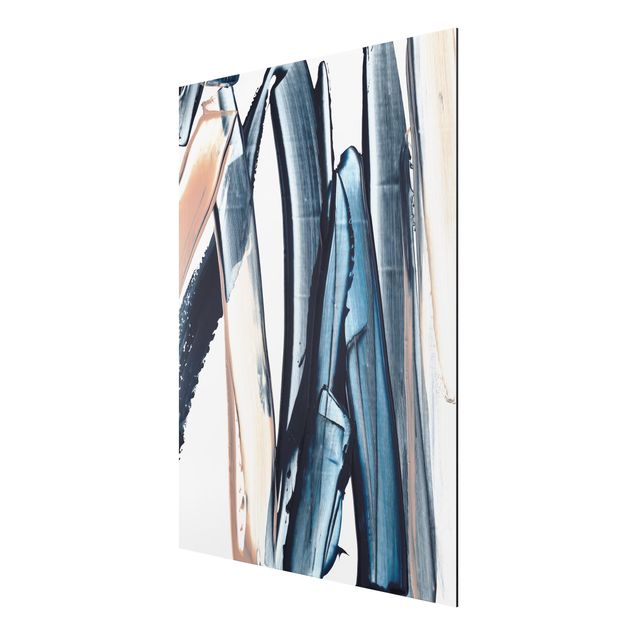 Aluminium Dibond schilderijen Blue And Beige Stripes