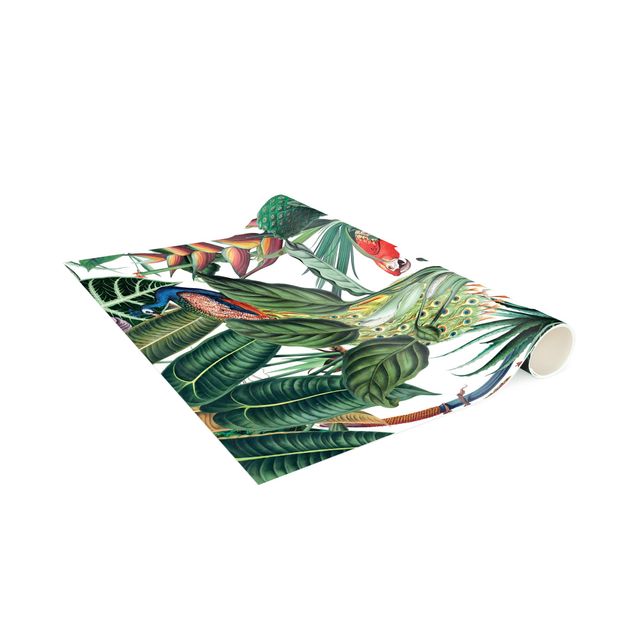 Vloerkleed bos Colourful Tropical Rainforest Pattern