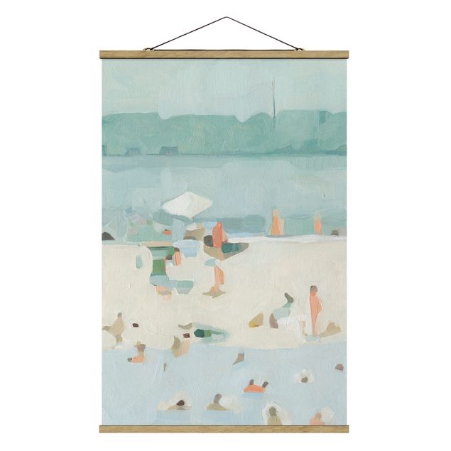 Stoffen schilderij met posterlijst Sandbank In The Sea I