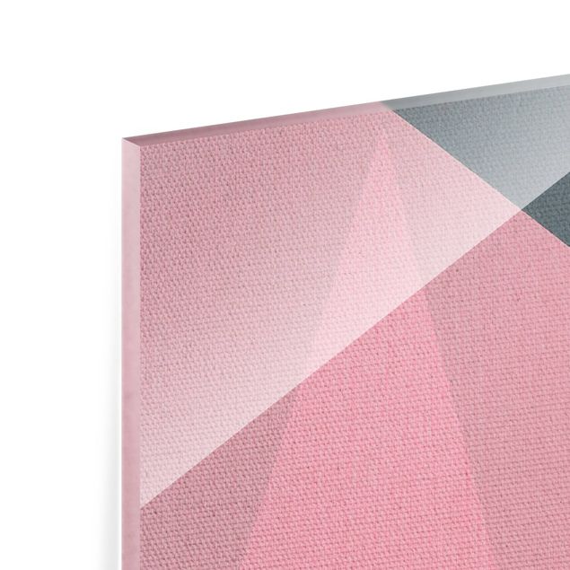 Spatscherm keuken Pink Transparency Geometry
