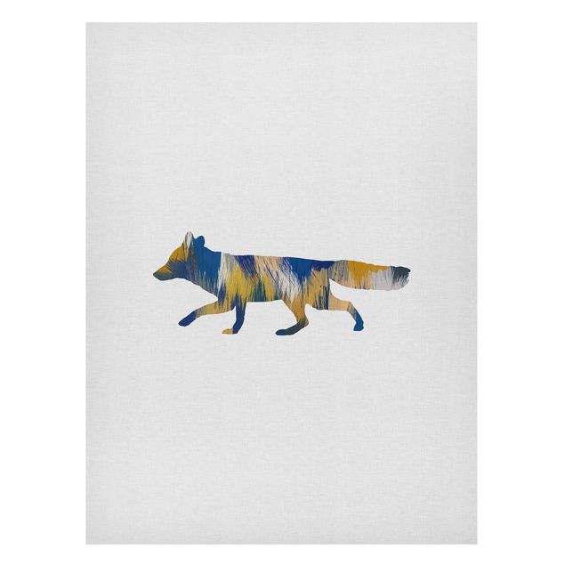 Magneetborden Fox In Blue And Yellow