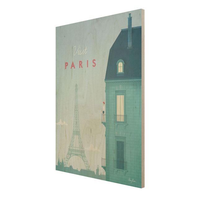 Houten schilderijen Travel Poster - Paris