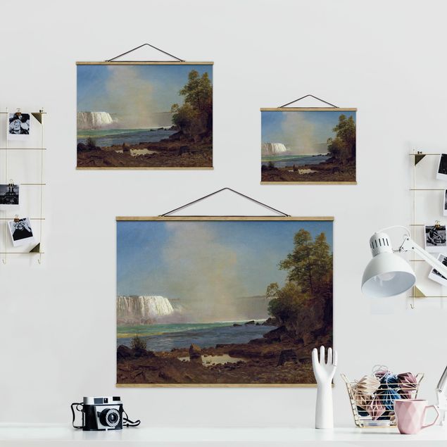 Stoffen schilderij met posterlijst Albert Bierstadt - Niagara Falls