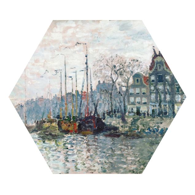 Hexagons Forex schilderijen Claude Monet - View Of The Prins Hendrikkade And The Kromme Waal In Amsterdam