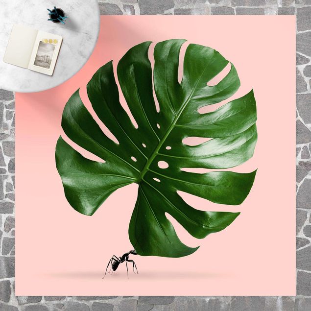 tapijt modern Ant With Monstera Leaf