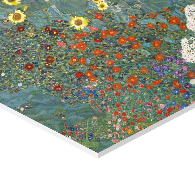 Hexagons Forex schilderijen Gustav Klimt - Garden Sunflowers