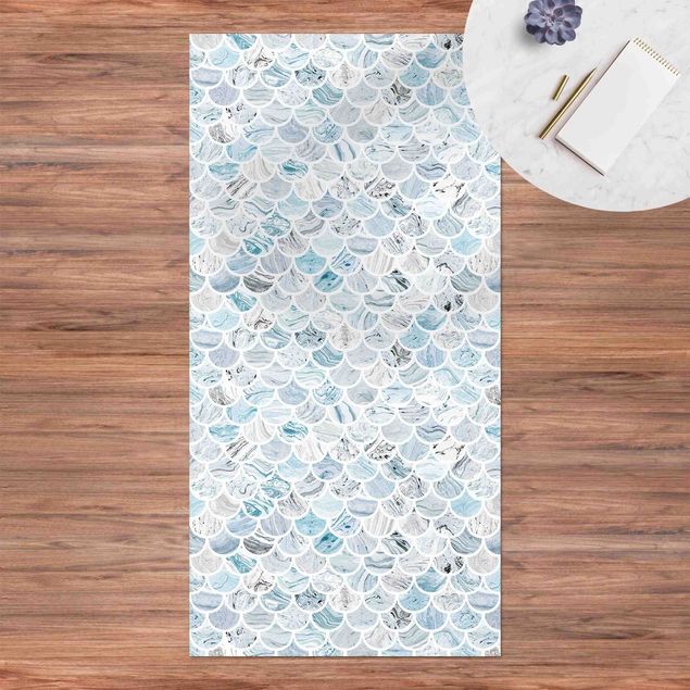 Loper tapijt Marble Pattern In Blue