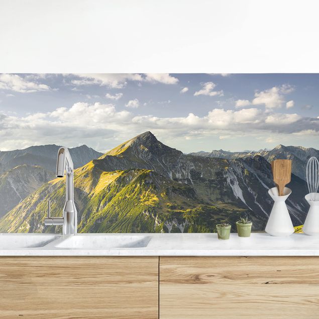 Achterwand voor keuken landschap Mountains And Valley Of The Lechtal Alps In Tirol