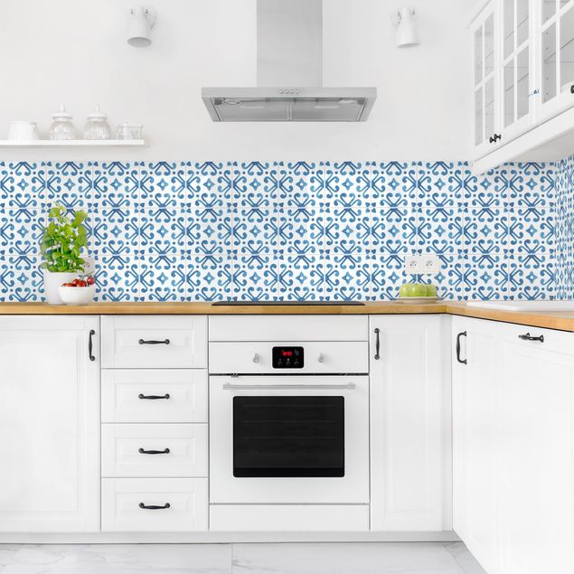 Achterwand voor keuken tegelmotief Watercolour Tiles - Belém