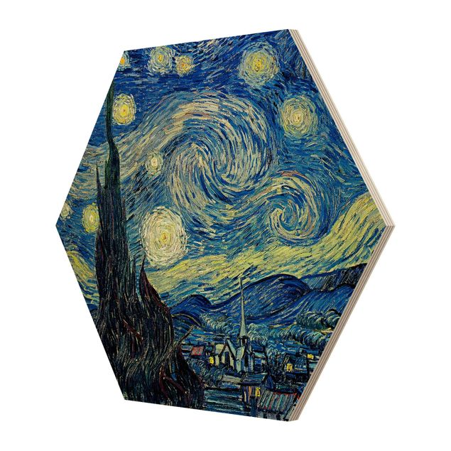 Hexagons houten schilderijen Vincent Van Gogh - The Starry Night