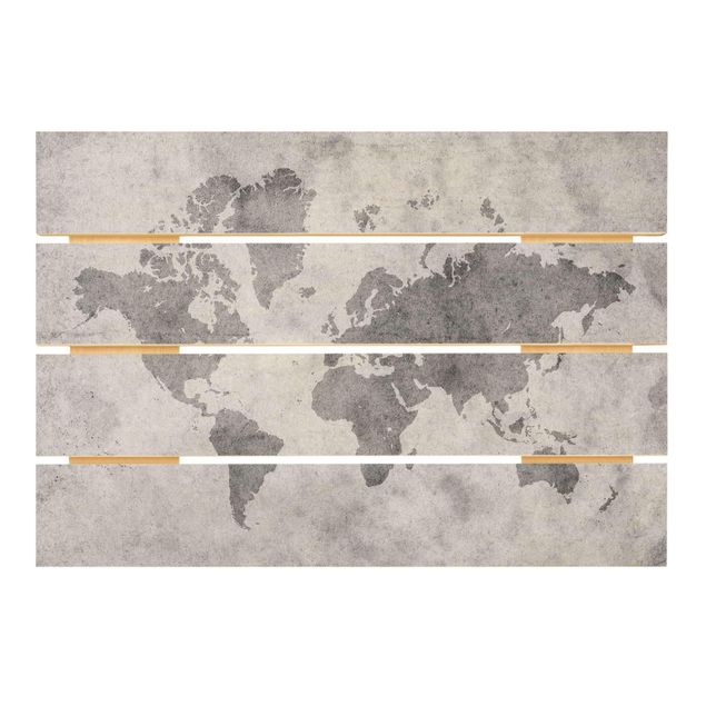 Houten schilderijen op plank Vintage World Map II