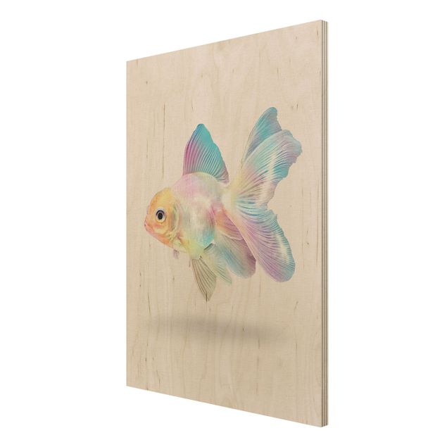 Houten schilderijen Fish In Pastel