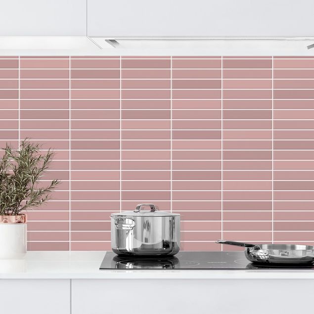 Achterwand voor keuken tegelmotief Metro Tiles - Antique Pink