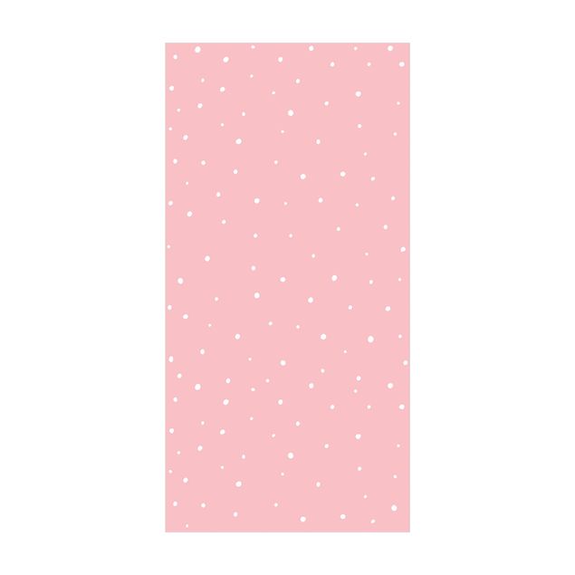 Vinyl tapijt Drawn Little Dots On Pastel Pink