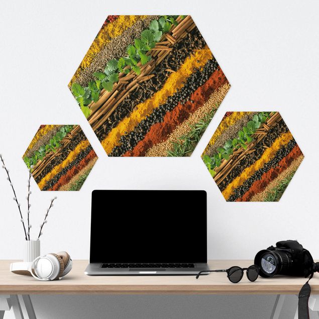 Hexagons Forex schilderijen Bands of Spices