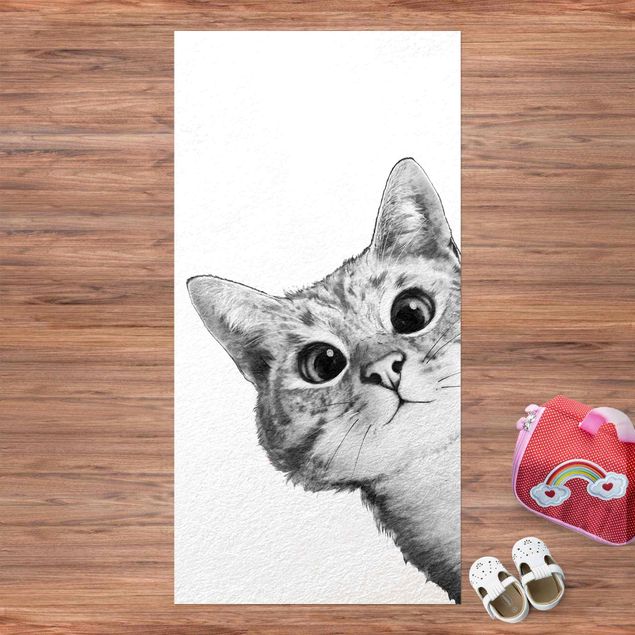 lopers Illustration Cat Drawing Black And White