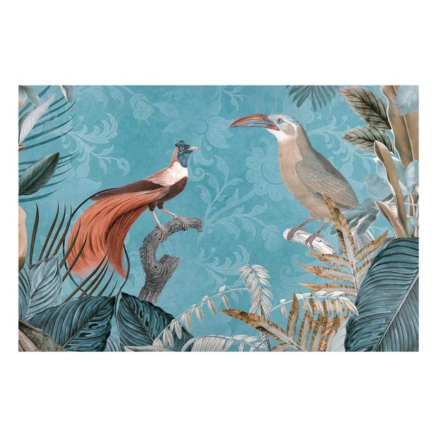 Magneetborden Vintage Collage - Birds Of Paradise