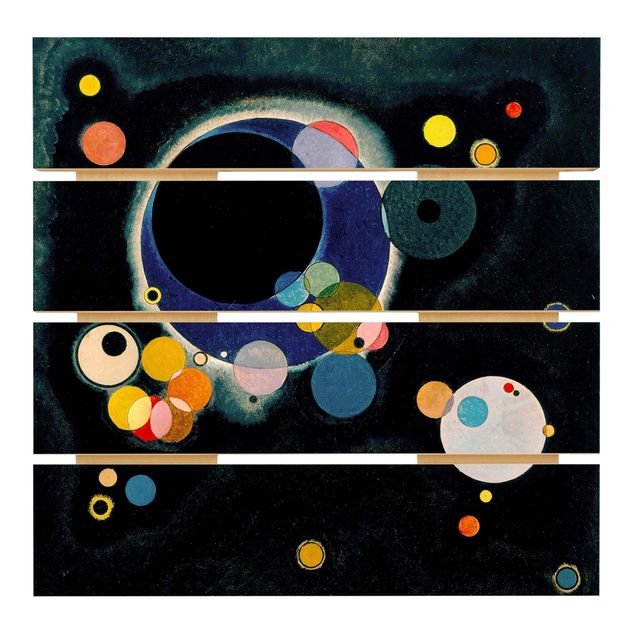 Houten schilderijen op plank Wassily Kandinsky - Sketch Circles
