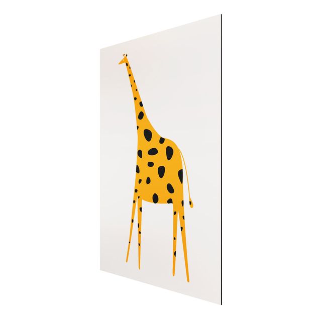 Aluminium Dibond schilderijen Yellow Giraffe