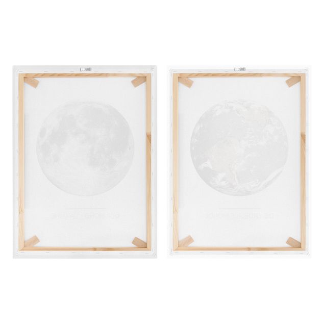 Canvas schilderijen - 2-delig  Moon And Earth