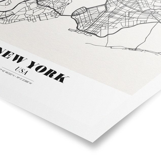 Posters New York City Map - Classic