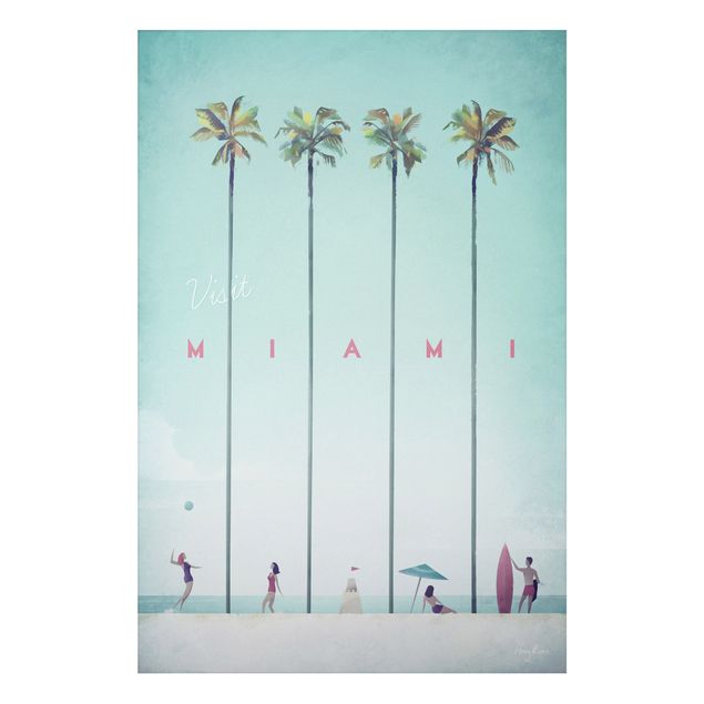 Aluminium Dibond schilderijen Travel Poster - Miami