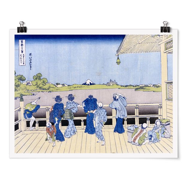 Posters Katsushika Hokusai - The Sazai Hall in the Rakanji Temple
