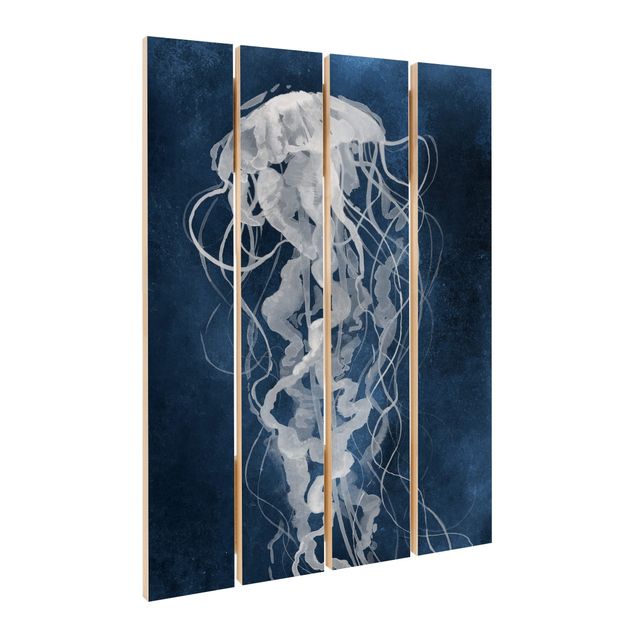 Houten schilderijen op plank Jellyfish Dance I