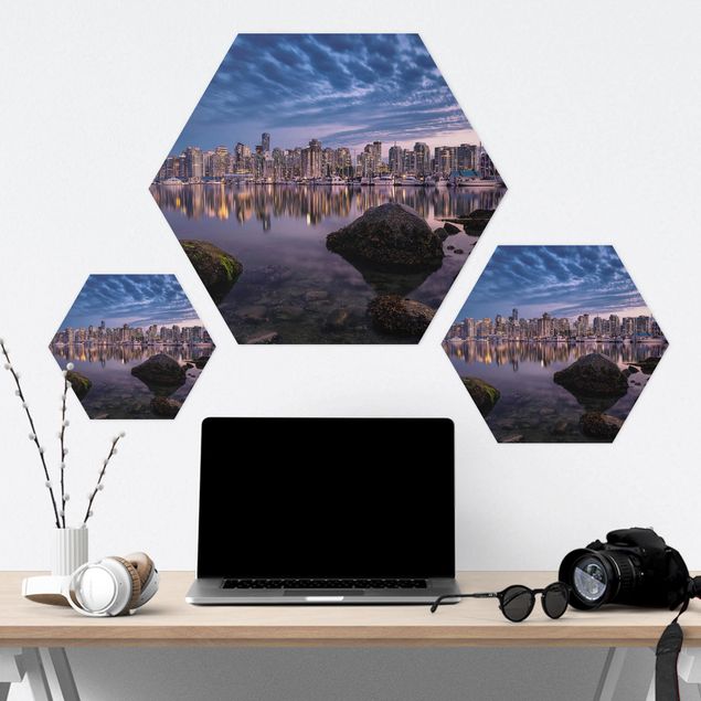 Hexagons Forex schilderijen Vancouver At Sunset