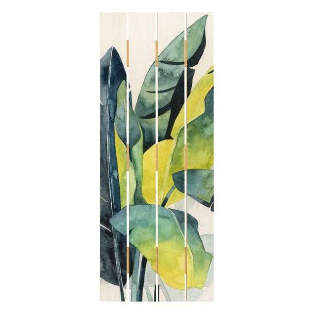 Houten schilderijen op plank Tropical Foliage - Banana