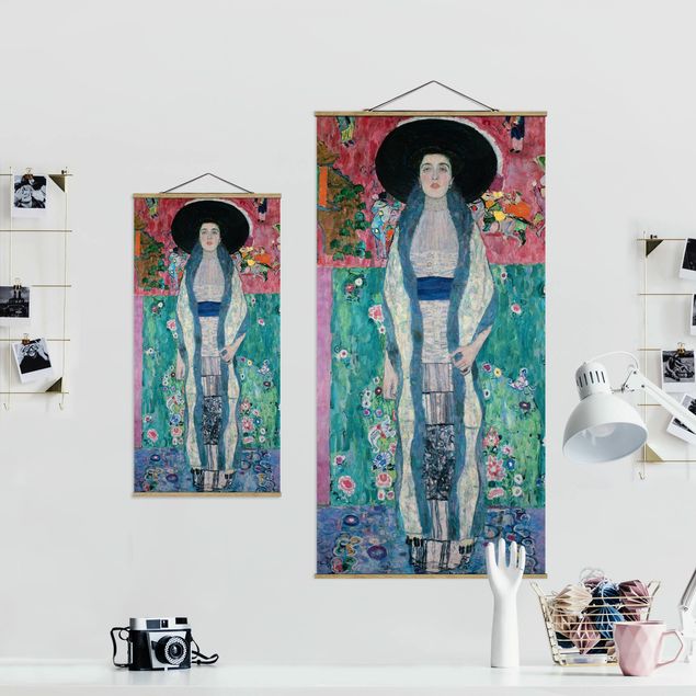 Stoffen schilderij met posterlijst Gustav Klimt - Portrait Adele Bloch-Bauer II