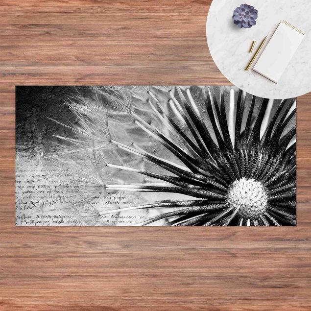 Loper tapijt Dandelion Black & White