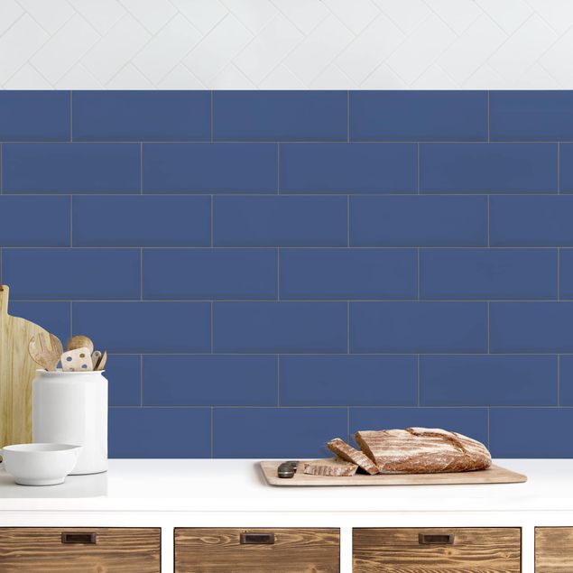 Achterwand voor keuken patroon Ceramic Tiles Dark Blue