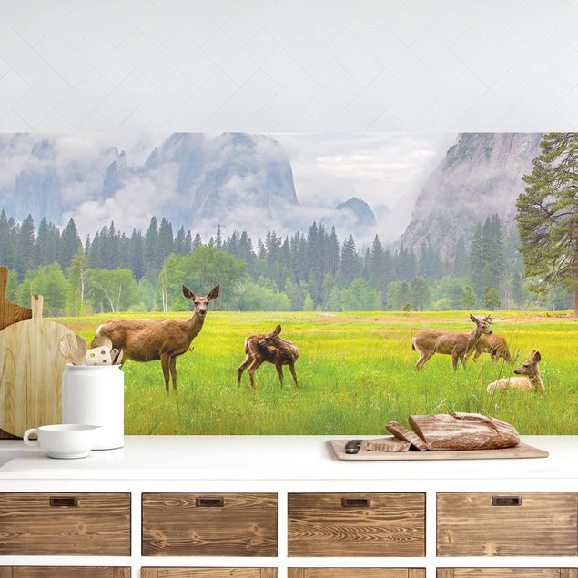 Achterwand voor keuken landschap Deer In The Mountains