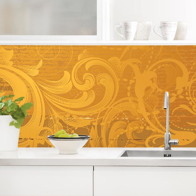 Achterwand voor keuken patroon Golden Baroque