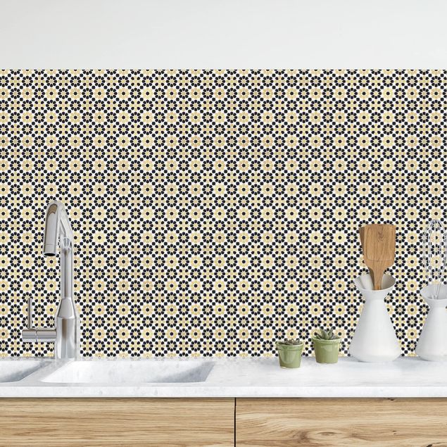 Achterwand voor keuken patroon Oriental Patterns With Golden Flowers
