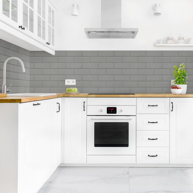 Achterwand voor keuken tegelmotief Ceramic Tiles Light Grey