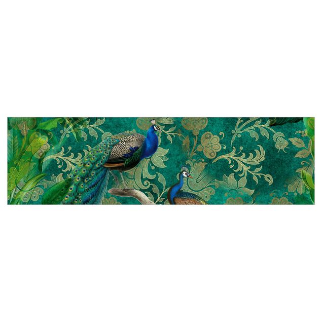 Keukenachterwanden Shabby Chic Collage - Noble Peacock II