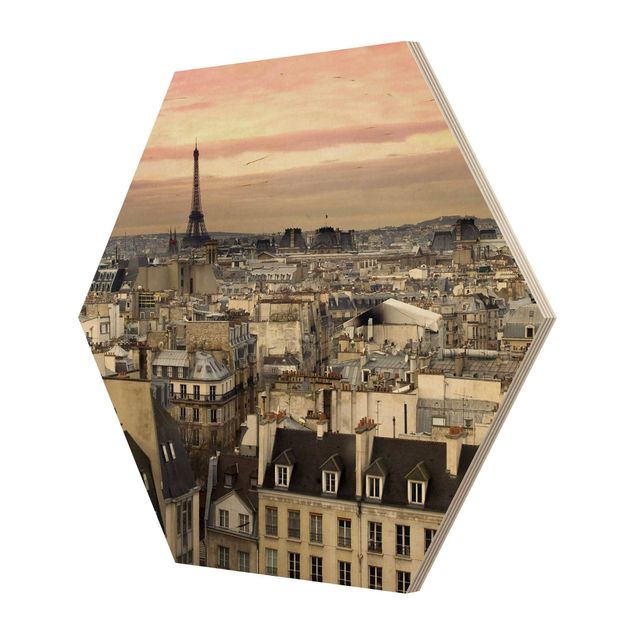 Hexagons houten schilderijen Paris Up Close
