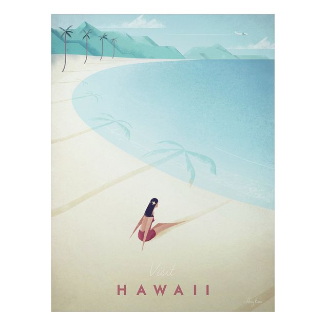Aluminium Dibond schilderijen Travel Poster - Hawaii